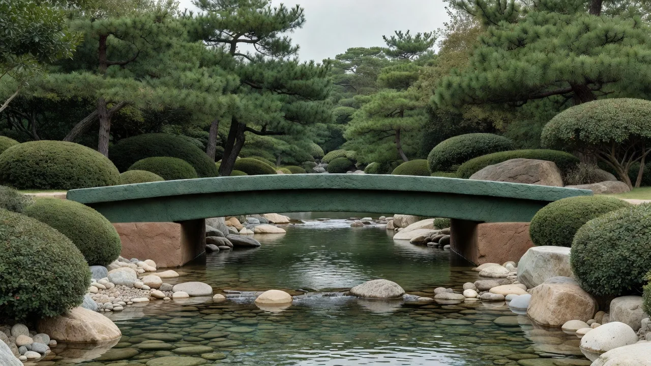 モダンな粘土と石の橋