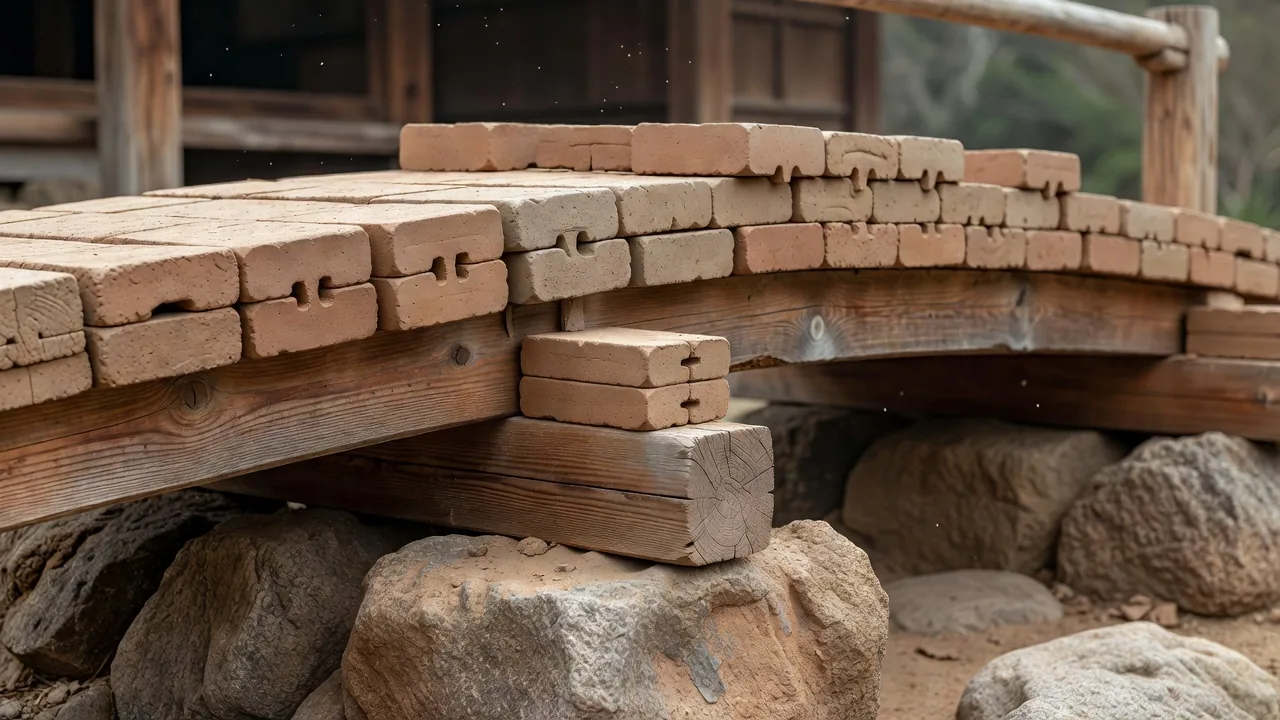 伝統的な継手が見える工房の風景